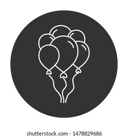 Helium balloon sign. Balloon vector icon. Air ball flat symbol. EPS 10. Round icon design