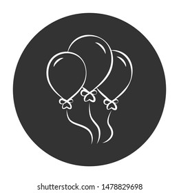 Helium balloon sign. Balloon vector icon. Air ball flat symbol. EPS 10. Round icon design