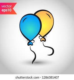 Helium balloon vector sign. Balloons icon. Air ball flat symbol. EPS 10
