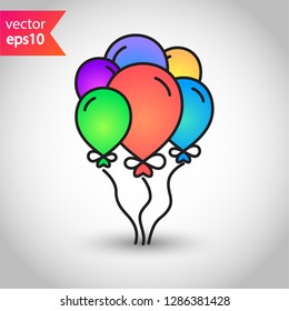 Helium balloon vector sign. Balloons icon. Air ball flat symbol. EPS 10