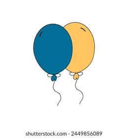 Helium balloon vector sign. Balloons icon. Air ball flat symbol.Vector