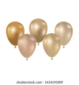 helium balloons on white background