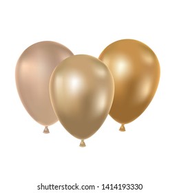 helium balloons on white background
