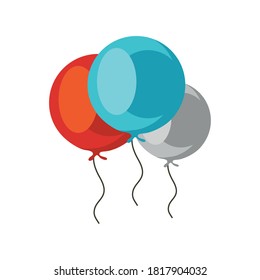 helium balloons on white background vector illustration design