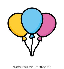 Globos de helio diseño de Vector, globos para cumpleaños y fiesta, globos voladores con cuerda, decoraciones de fiesta