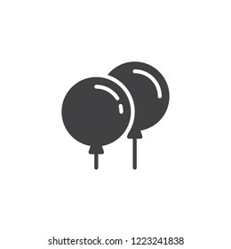 Helium Balloons vector icon. filled flat sign for mobile concept and web design. New year party decoration simple solid icon. Symbol, logo illustration. Pixel perfect vector graphics