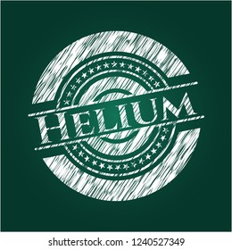 Helium chalkboard emblem written on a blackboard