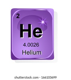 Helium chemical element with atomic number, symbol and weight