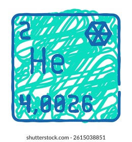 helium chemical element doodle icon sketch vector. helium chemical element sign. isolated symbol illustration