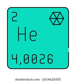 helium chemical element line icon vector. helium chemical element sign. isolated symbol illustration