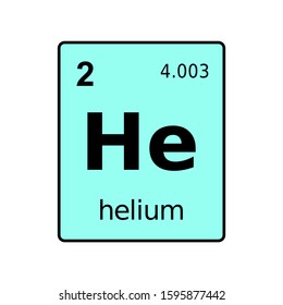 Helium chemical element of periodic table. Sign with atomic number.