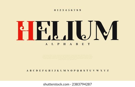 Helium creative modern urban alphabet font. Digital abstract moslem, futuristic, fashion, sport, minimal technology typography. Simple numeric vector illustration