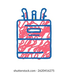 helium cylinder for balloon doodle icon sketch vector. helium cylinder for balloon sign. isolated symbol illustration