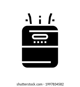 helium cylinder for balloon glyph icon vector. helium cylinder for balloon sign. isolated contour symbol black illustration