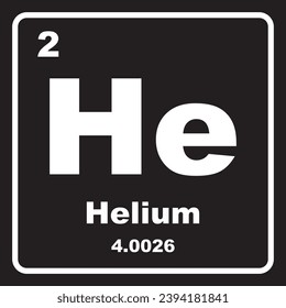 Icono de elemento Helium, diseño de símbolo de ilustración vectorial