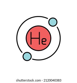 Helium Formule Color Line Icon. Pictogram For Web Page, Mobile App, Promo.