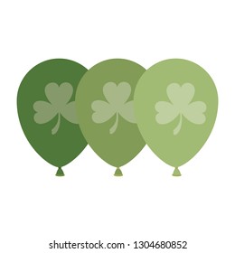 helium green balloons with clover isolated icon