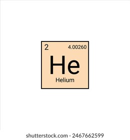 Helium He symbol chemical element of the periodic table vector illustration.