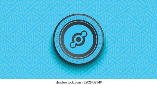 Helium (HNT) crypto coin token vector illustration. Virtual currency symbol banner and background