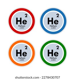 Conjunto de iconos de helio. ilustración vectorial en 4 colores opciones de diseño web
