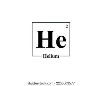 Helium icon vector. 2 He Helium