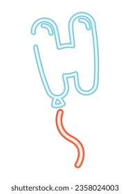 helium neon balloon celebration icon isolated vector