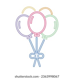 helium neon balloons festive icon isolated