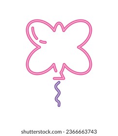 helium neon butterfly balloon icon isolated vector