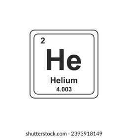 Helium Periodic table chemical symbol flat icon