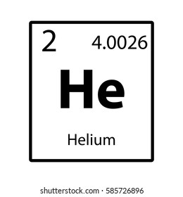 Helium periodic table element icon on white background vector