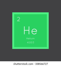 Helium simple style tile icon. Chemical element of periodic table. Vector illustration EPS8