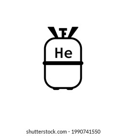 Helium Tank Outline Icon. Clipart Image Isolated On White Background