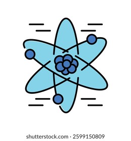 Helium-3 color flat icon. Isolated element. Editable stroke.