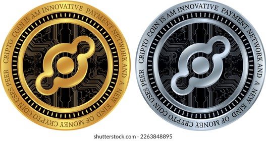 helium-hnt coin vector illustrations. 3d illustration