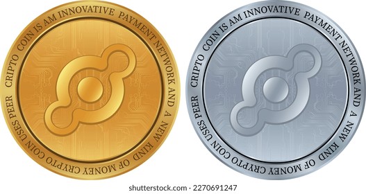 helium-hnt coin vector illustrations. 3d illustration
