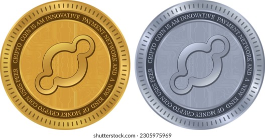 helium-hnt coin vector illustrations. 3d illustration