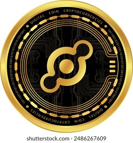 helium-hnt cryptocurrency illustrations on abstract background. 3d illustrations.