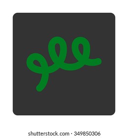 Helix Bacillus vector icon. Style is flat rounded square button, green and gray colors, white background.