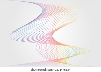Helix background of rainbow colors on gray background.