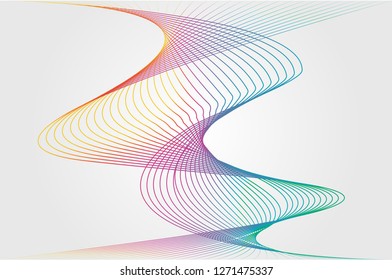 Helix background of rainbow colors on gray background.