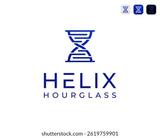 Helix DNA Genetic With Hourglass Abstract Modern For Technology Vector Logo Design Illustration