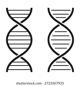 Helix DNA icon vector set. Concept of science and biological. Minimalist DNA helix black icon set. Vector illustration.