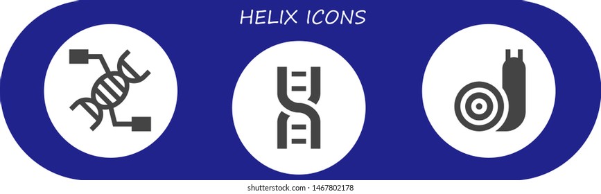 helix icon set. 3 filled helix icons.  Collection Of - Dna, Snail