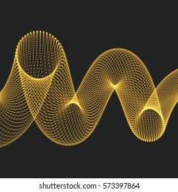 Helix. Molecular lattice. 3d Vector Illustration.  