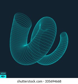 Helix. Molecular lattice. Connection structure. 3d Vector Illustration.
