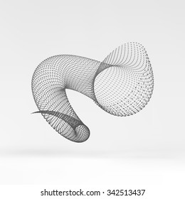 Helix. Molekulargitter. Verbindungsstruktur. 3D-Vektorgrafik.