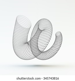 Helix. Molecular lattice. Connection structure. 3d Vector Illustration.

