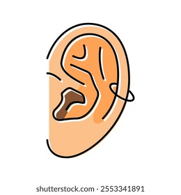 helix piercing earring color icon vector. helix piercing earring sign. isolated symbol illustration