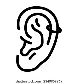 helix piercing earring line icon vector. helix piercing earring sign. isolated contour symbol black illustration