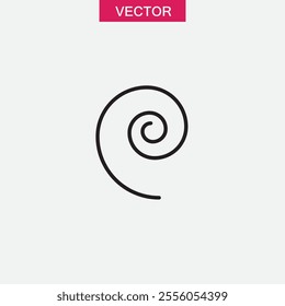 helix, scroll, spiral icon, vector flat black linear illustration for web and app..eps